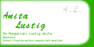 anita lustig business card